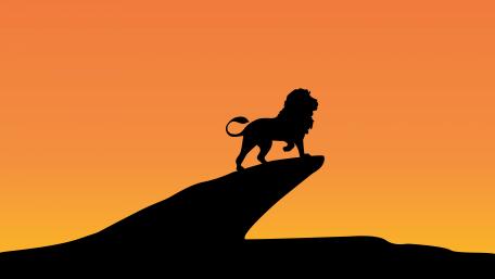Majestic Minimalist Lion Silhouette Wallpaper wallpaper