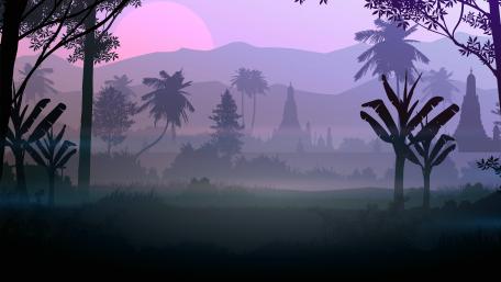 Mystical Purple Landscape Wallpaper wallpaper