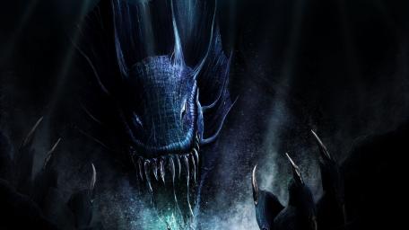 Dark Leviathan Awakens in Shadows wallpaper