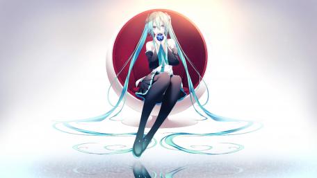 Vibrant Hatsune Miku in Ethereal Elegance wallpaper