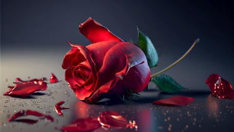 Elegant Red Rose in Close-Up View wallpaper