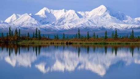 Alaskan Peaks Mirrored in Serenity wallpaper