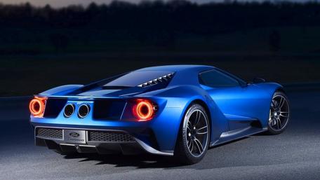 Sleek Ford GT in Stunning Blue Finish wallpaper