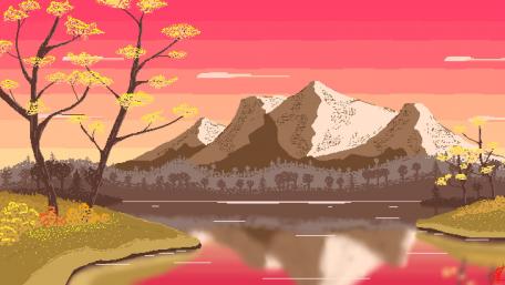 Pixel art landscape wallpaper