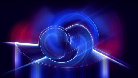 Neon Vortex in Blue Hues wallpaper