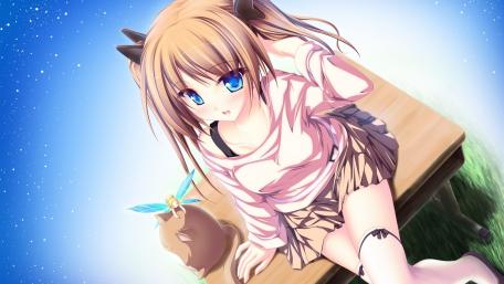 Catgirl's Starry Night Adventure wallpaper