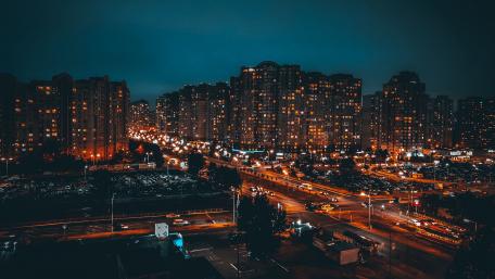 Urban Nights Illuminated in 4K Quality wallpaper