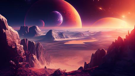 Crimson Dusk on an Alien World wallpaper
