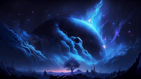 Mystical Cosmic Oasis wallpaper