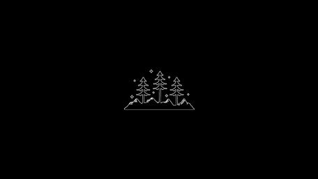 Black and White Tree Silhouette on Black Background wallpaper