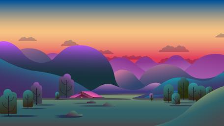 Serene Purple Hills at Dusk wallpaper