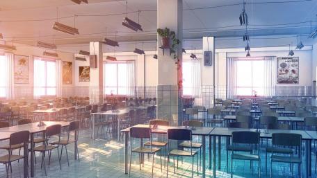 Serene Classroom Glow at Dusk wallpaper