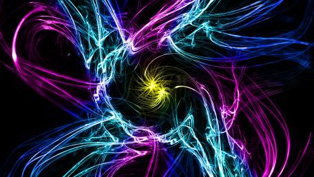Vibrant Neon Vortex Swirl Art wallpaper