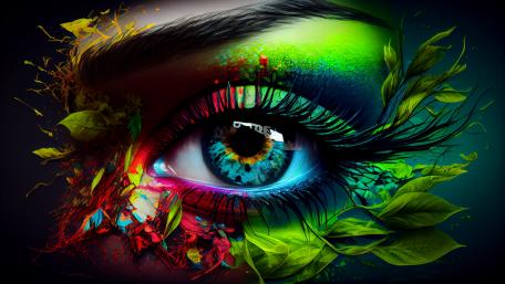 Vibrant Vision: Nature Meets Cosmos wallpaper