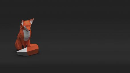 Low-Poly Fox on Dark Background wallpaper