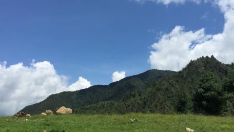 Green Mountain with Blue Sky wallpaper