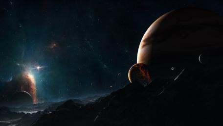 Galactic Journey Through Jupiter's Realm wallpaper