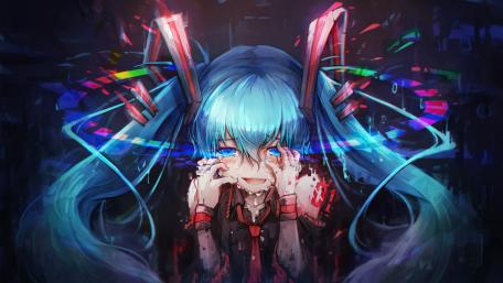 Heartfelt Tears of Hatsune Miku wallpaper