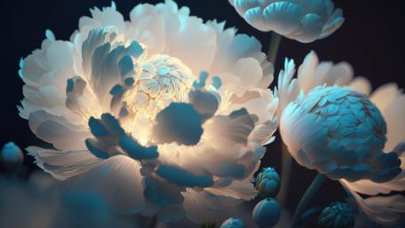 Luminous Peony Dreamscape wallpaper
