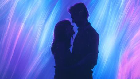 Eternal Embrace in Vibrant Colors wallpaper