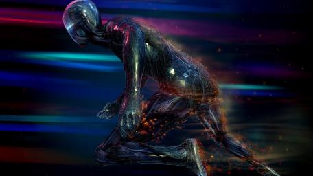 Futuristic Runner in a Digital Realm wallpaper