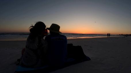 Picnic on the beach wallpaper