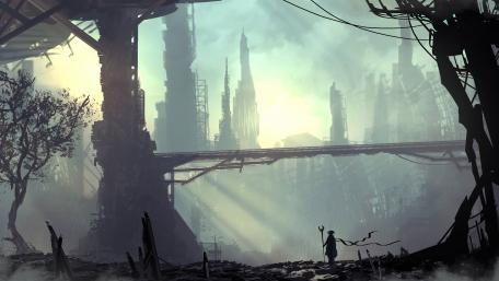 Cyberpunk Samurai in a Dystopian World wallpaper