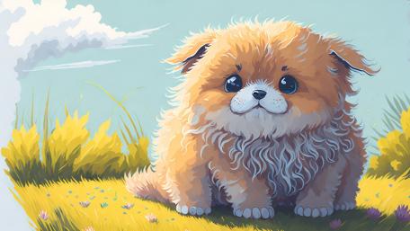 Fluffy Fantasy Puppy Wallpaper wallpaper