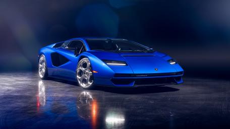 Sleek Blue Lamborghini in Stunning 8K Quality wallpaper