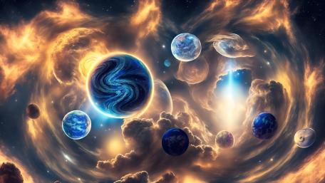 Cosmic Dance of Planets and Stars wallpaper