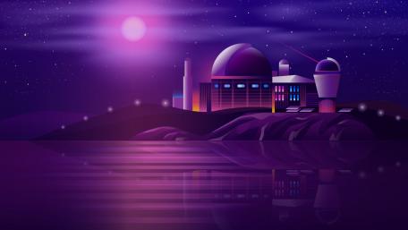 Mystical Observatory Under the Starlit Sky wallpaper
