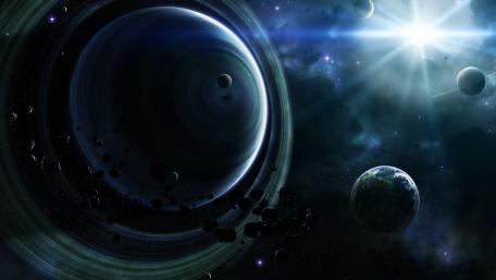 Cosmic Wonders in Dark Space wallpaper