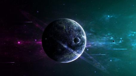 Majestic Planetary Beauty in Space Art wallpaper