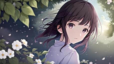 Anime Serenity in Nature's Embrace wallpaper