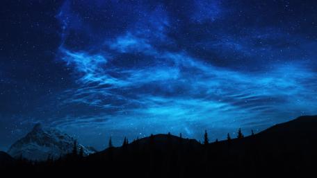 Starry Night Mountain Serenity wallpaper