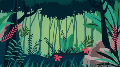 Serene Jungle Escape in Digital Artful Style wallpaper