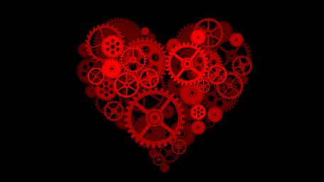 Mechanical Love in Black and Red wallpaper
