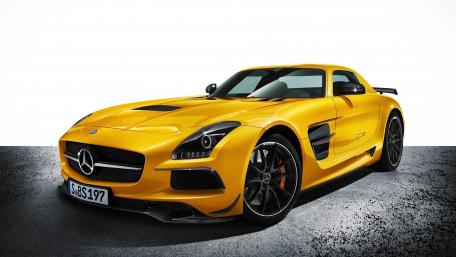 Sleek Yellow Mercedes-Benz SLS AMG Wallpaper wallpaper