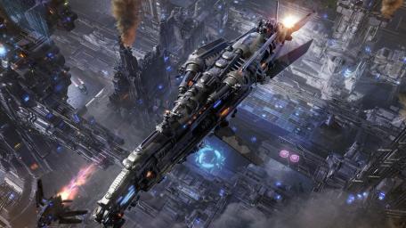 Futuristic spaceship wallpaper