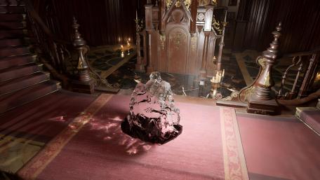 Majestic Crystal Throne in Enchanted Hallway wallpaper