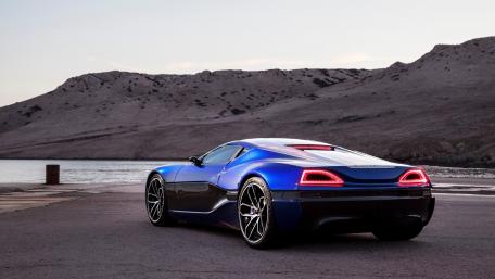 Sleek Rimac Hypercar by the Water wallpaper
