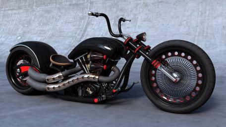 Stylish Black Chopper Motorcycle Wallpaper wallpaper