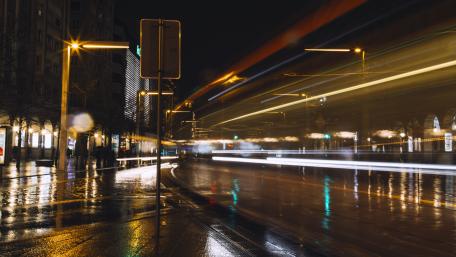 City Lights in Motion at Night wallpaper