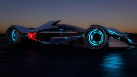 Futuristic Sports Car at Twilight wallpaper