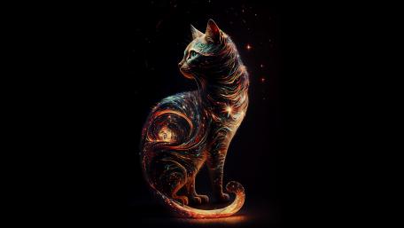 Celestial Cat in the Cosmos wallpaper