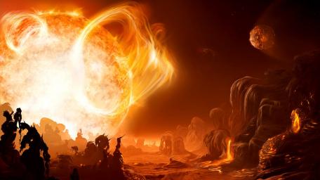 Fiery Realms of a Fantasy World wallpaper