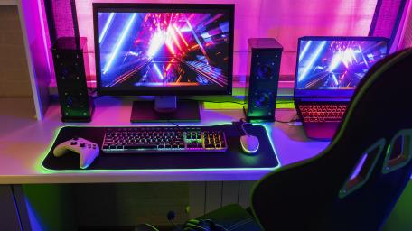 Neon Gaming Setup Bliss wallpaper