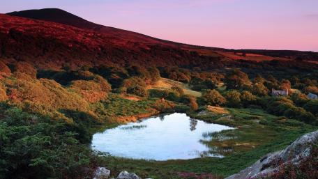 Serene Reflection of Nature's Beauty in Tranquil Landscape wallpaper