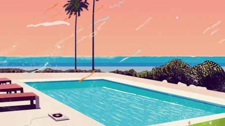 Tranquil Poolside Vibes wallpaper
