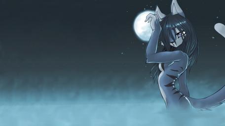 Moonlit Feline Grace wallpaper